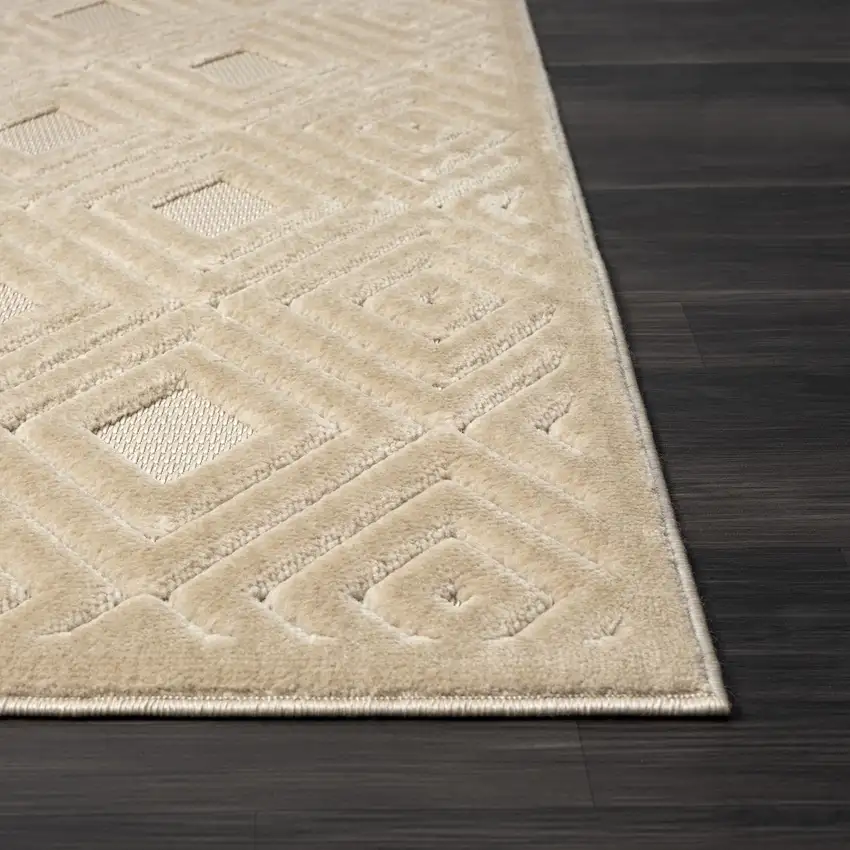 5' X 7' Beige Geometric Area Rug Photo 5
