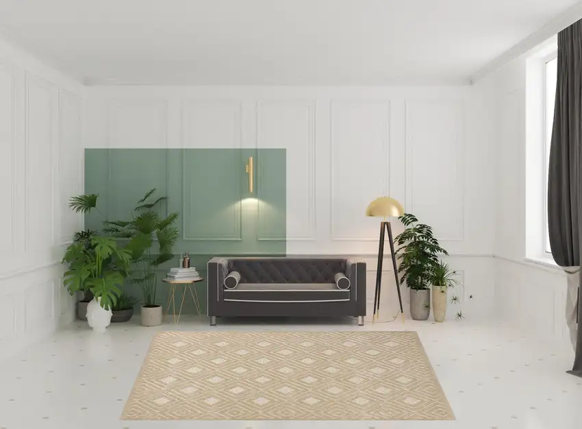 Beige Geometric Area Rug Photo 2