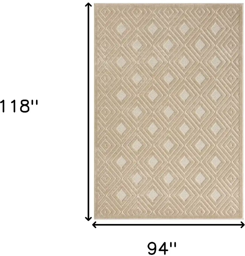 Beige Geometric Area Rug Photo 3