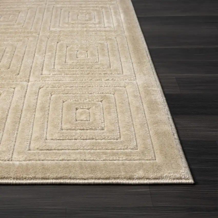 5' X 7' Beige Geometric Area Rug Photo 3