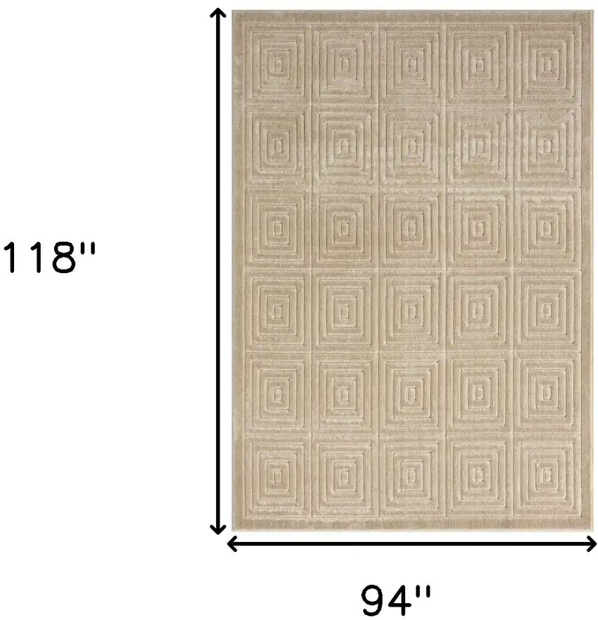 Beige Geometric Area Rug Photo 9