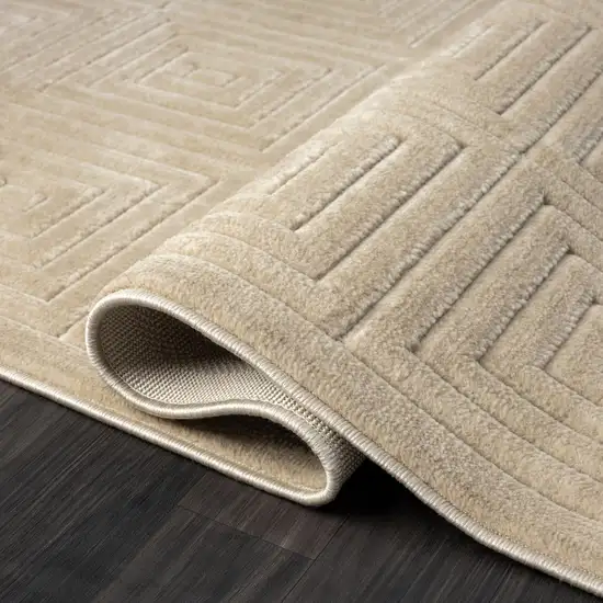 Beige Geometric Area Rug Photo 5