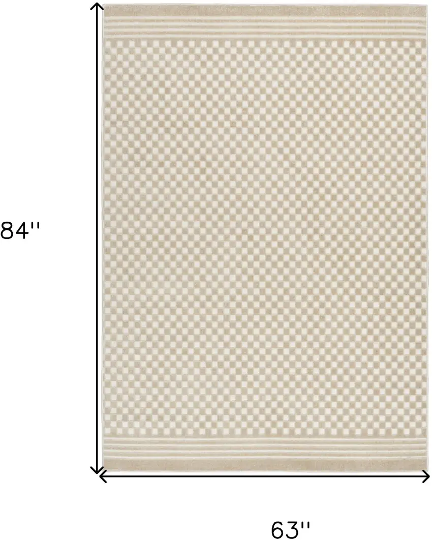 Beige Geometric Area Rug Photo 3