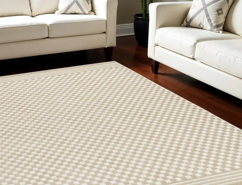 Beige Geometric Area Rug Photo 1
