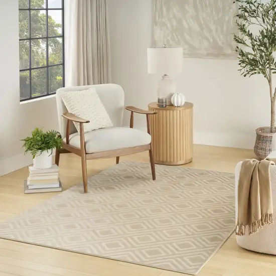 Beige Geometric Area Rug Photo 3
