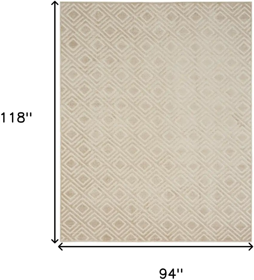 Beige Geometric Area Rug Photo 3