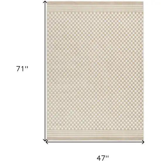 Beige Geometric Area Rug Photo 3