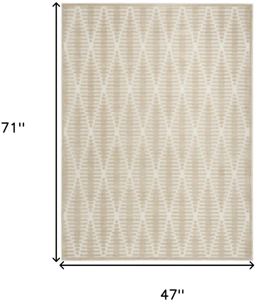 Beige Geometric Area Rug Photo 3