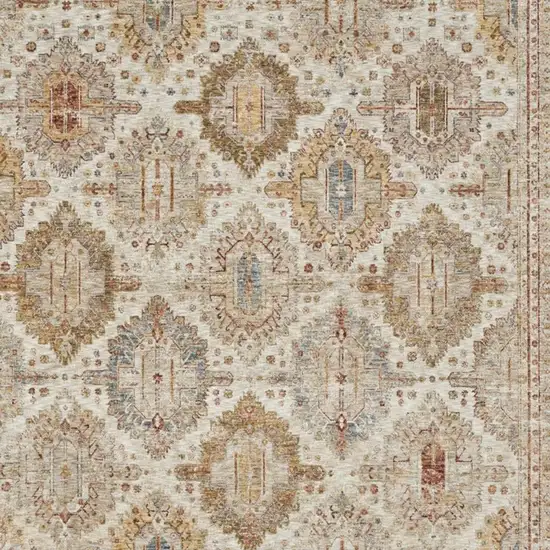 Beige Geometric Distressed Area Rug Photo 3