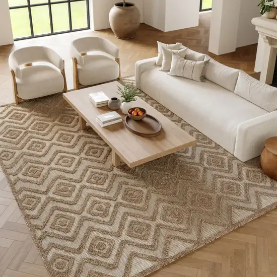 Beige Indoor Outdoor Area Rug Photo 7