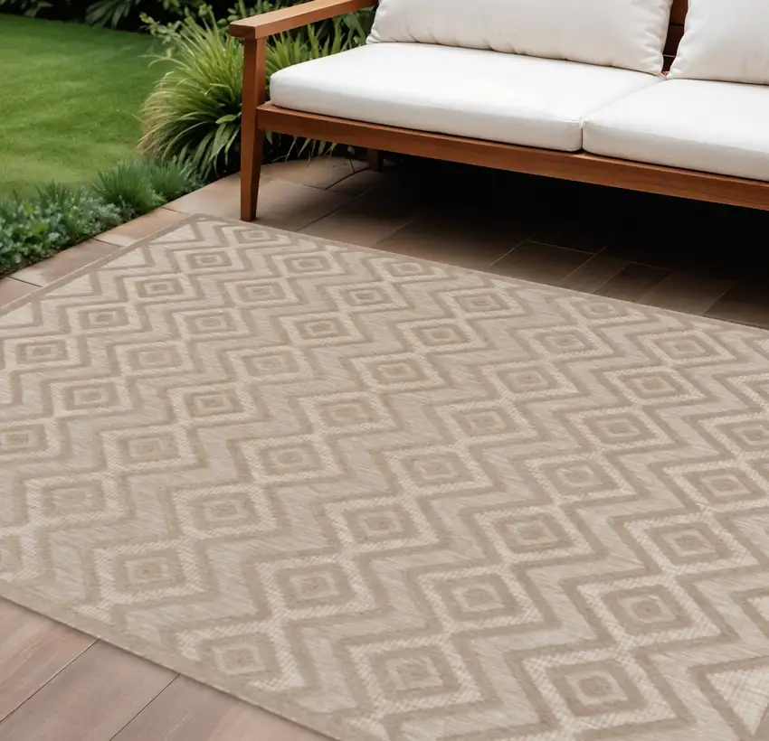 Beige Indoor Outdoor Area Rug Photo 2