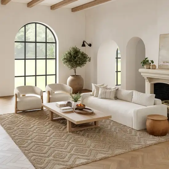 Beige Indoor Outdoor Area Rug Photo 6