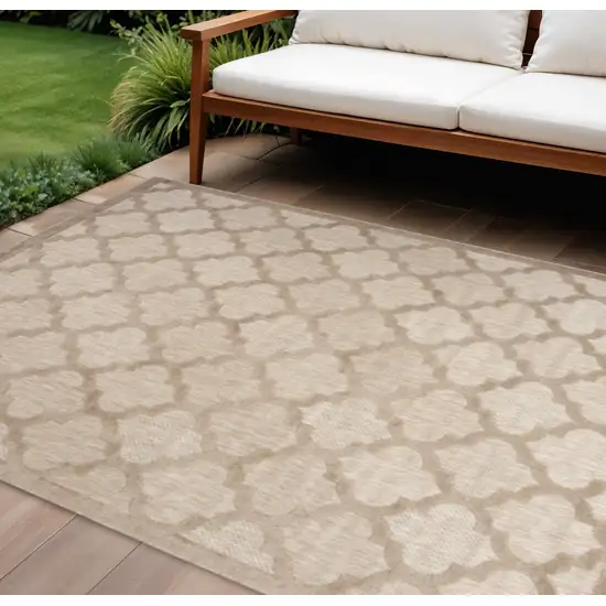 Beige Indoor Outdoor Area Rug Photo 2