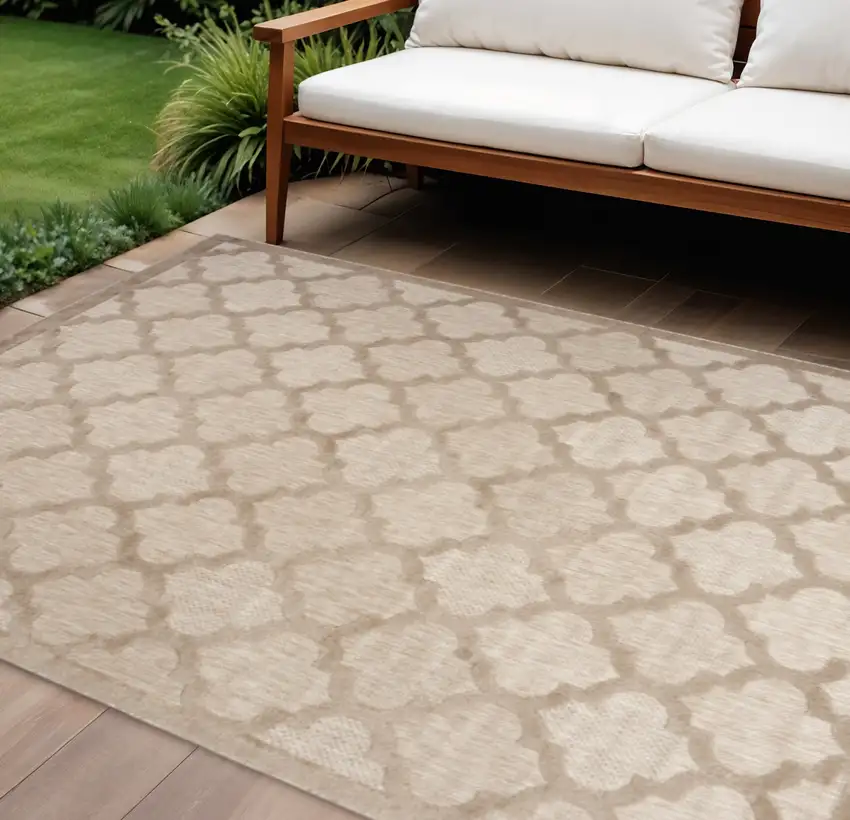 Beige Indoor Outdoor Area Rug Photo 2