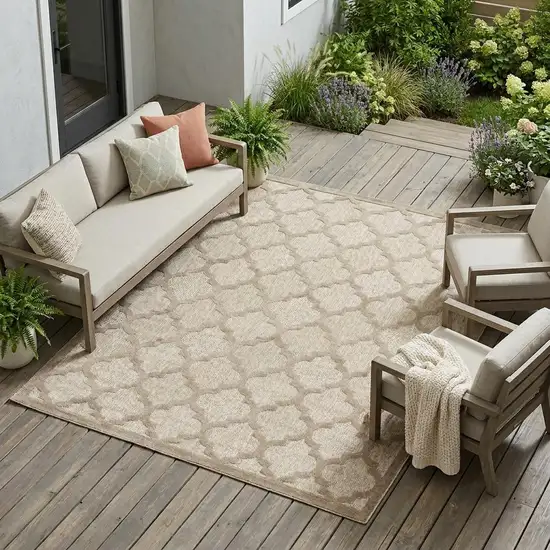 Beige Indoor Outdoor Area Rug Photo 1