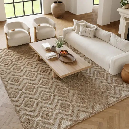 Beige Indoor Outdoor Area Rug Photo 8