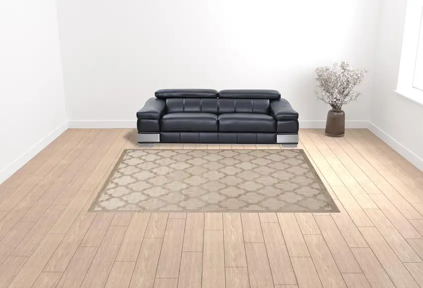 Beige Geometric Flatweave Area Rug Photo 2