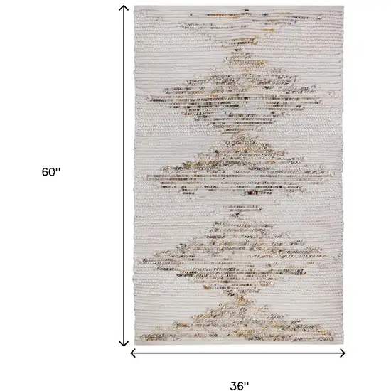 Beige Geometric Handmade Indoor Outdoor Area Rug Photo 3