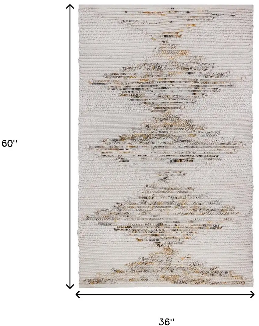 Beige Geometric Handmade Indoor Outdoor Area Rug Photo 3