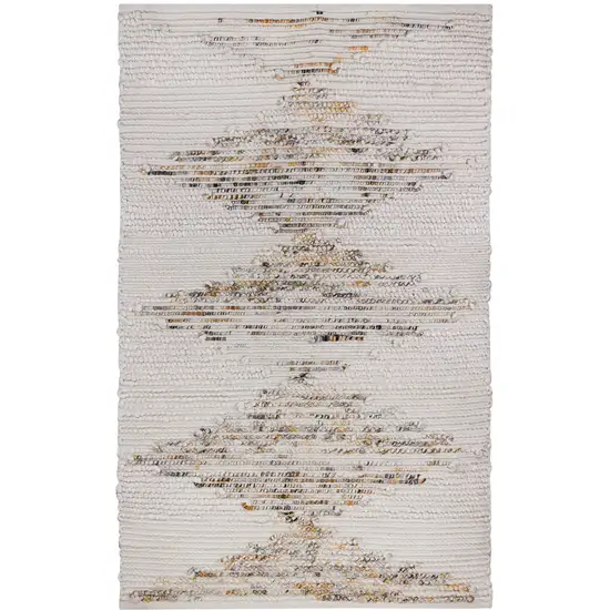 Beige Geometric Handmade Indoor Outdoor Area Rug Photo 2
