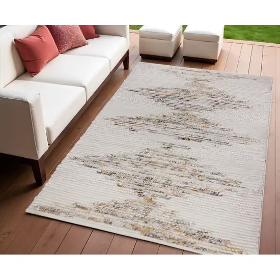 Beige Geometric Handmade Indoor Outdoor Area Rug Photo 1