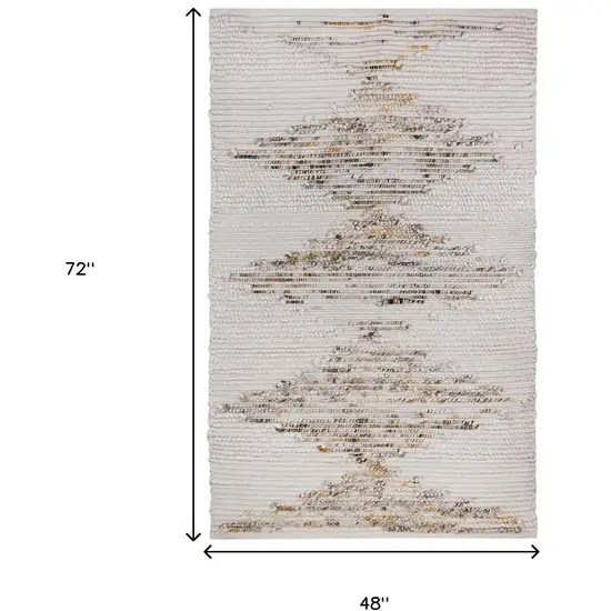 Beige Geometric Handmade Indoor Outdoor Area Rug Photo 3