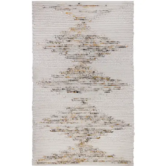 Beige Geometric Handmade Indoor Outdoor Area Rug Photo 5