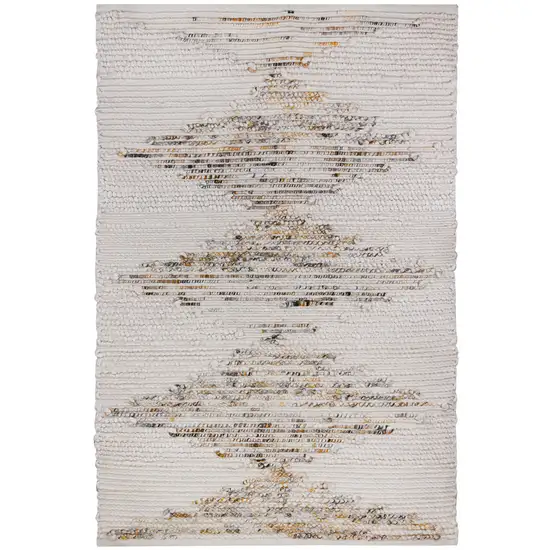 Beige Geometric Handmade Indoor Outdoor Area Rug Photo 2