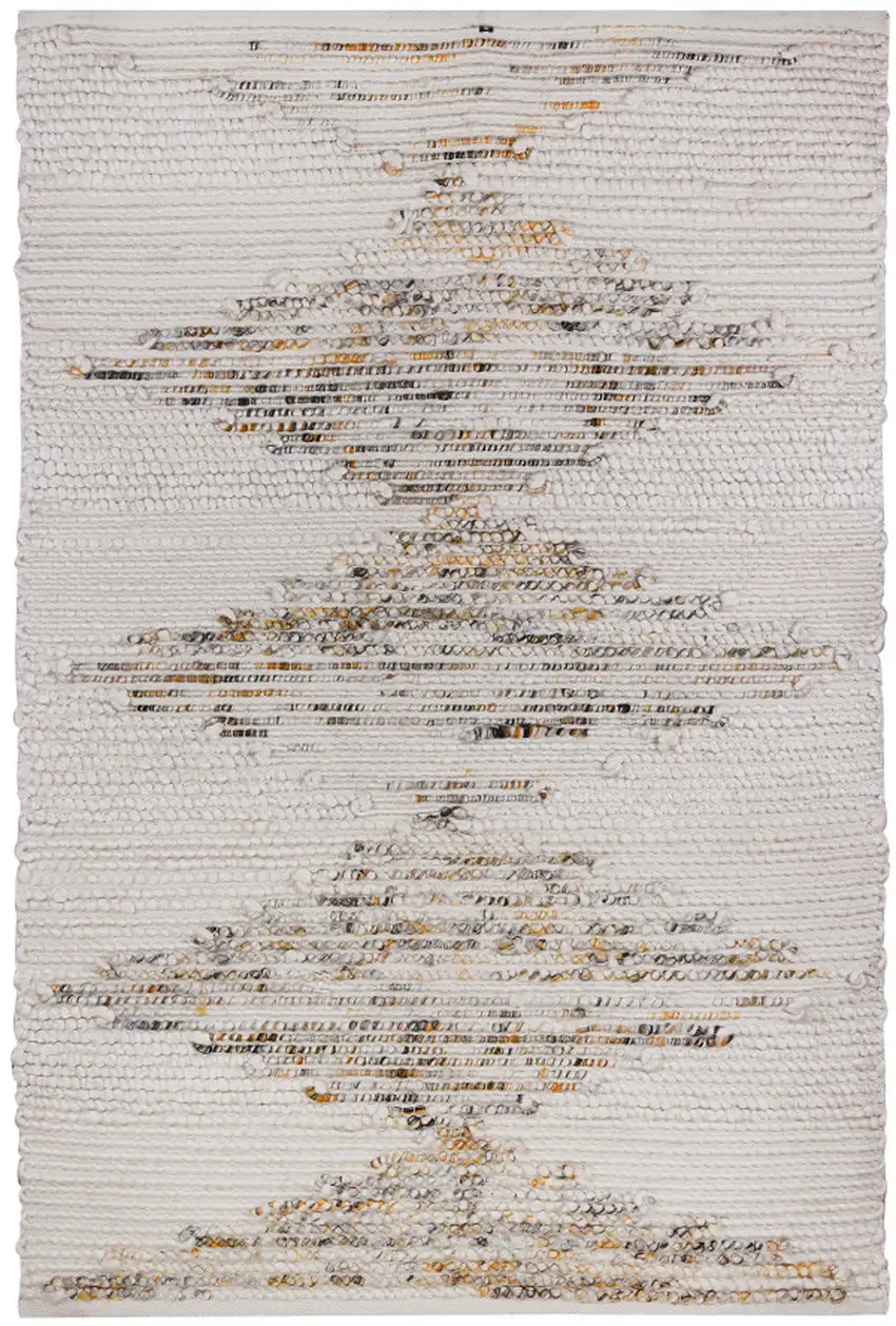 Beige Geometric Handmade Indoor Outdoor Area Rug Photo 2