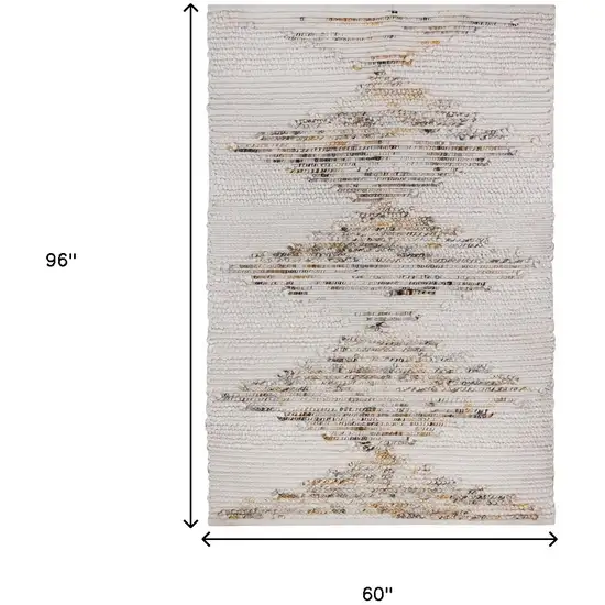 Beige Geometric Handmade Indoor Outdoor Area Rug Photo 3