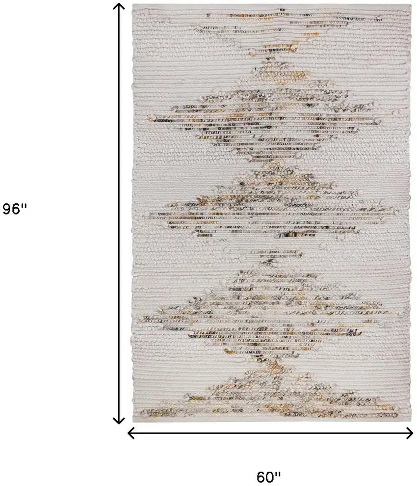 Beige Geometric Handmade Indoor Outdoor Area Rug Photo 3