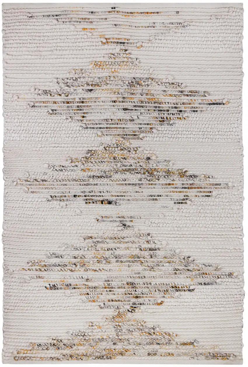 Beige Geometric Handmade Indoor Outdoor Area Rug Photo 5