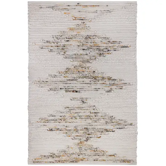 Beige Geometric Handmade Indoor Outdoor Area Rug Photo 5