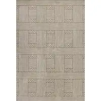 Photo of Beige Geometric Lines UV Treated Accent Rug