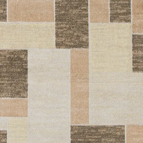 Beige Geometric Power Loom Area Rug Photo 7