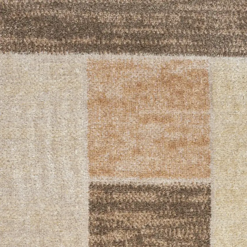 Beige Geometric Power Loom Area Rug Photo 2