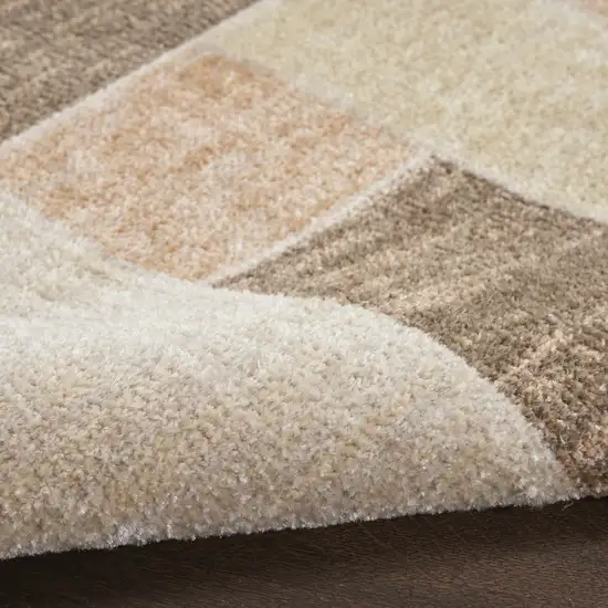 Beige Geometric Power Loom Area Rug Photo 7
