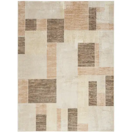 Beige Geometric Power Loom Area Rug Photo 6