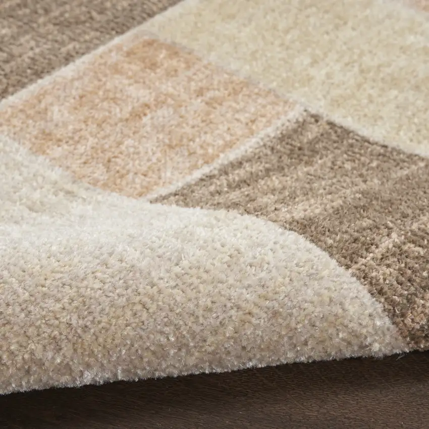 Beige Geometric Power Loom Area Rug Photo 9