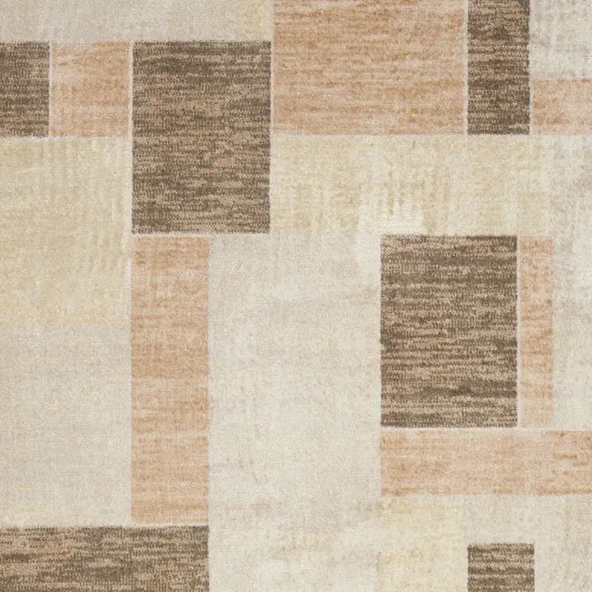 Beige Geometric Power Loom Area Rug Photo 7