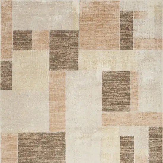 Beige Geometric Power Loom Area Rug Photo 6