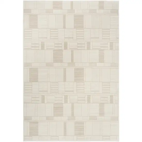 Beige Geometric Power Loom Area Rug Photo 2