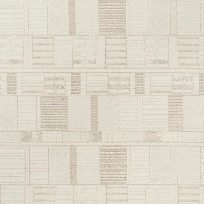 Beige Geometric Power Loom Area Rug Photo 3