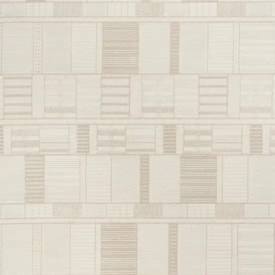 Beige Geometric Power Loom Area Rug Photo 7