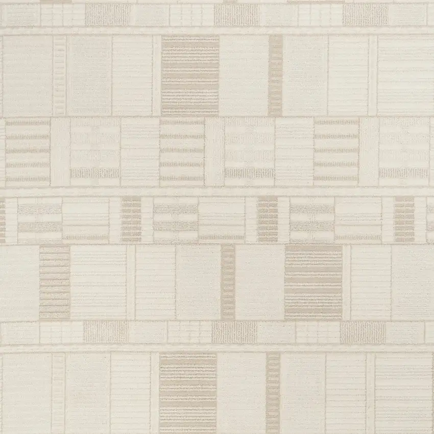 Beige Geometric Power Loom Area Rug Photo 7