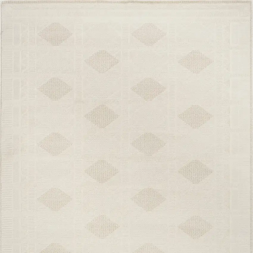 Beige Geometric Power Loom Area Rug Photo 9