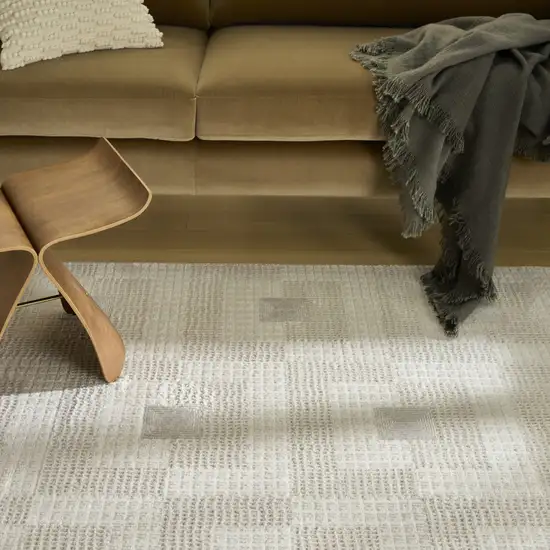 Beige Geometric Power Loom Area Rug Photo 5