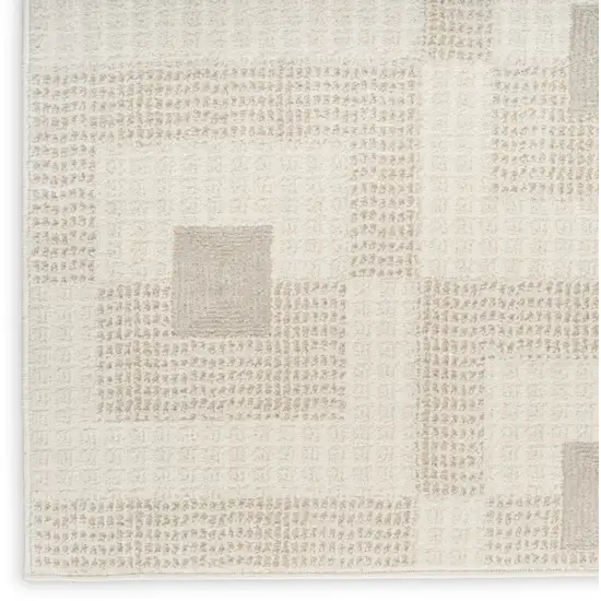 Beige Geometric Power Loom Area Rug Photo 9