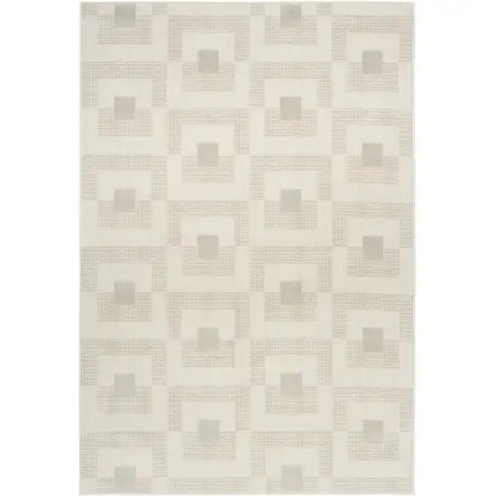 Beige Geometric Power Loom Area Rug Photo 2