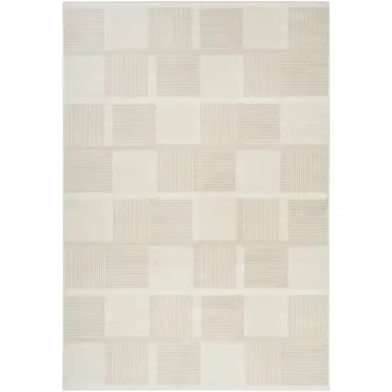 Beige Geometric Power Loom Area Rug Photo 2